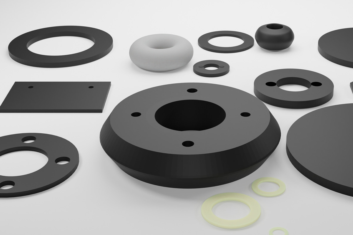 molded and lathe cut rubber